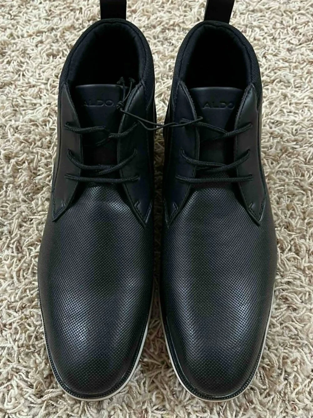 ALDO Men’s Lace-Up Chukka Dress Boots Shoes Black, Size 10.5 M (New)